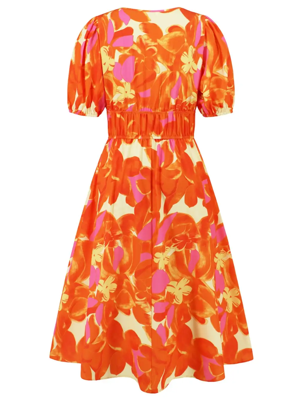 Boho Chic  Ruched Printed Surplice Short Sleeve Dress