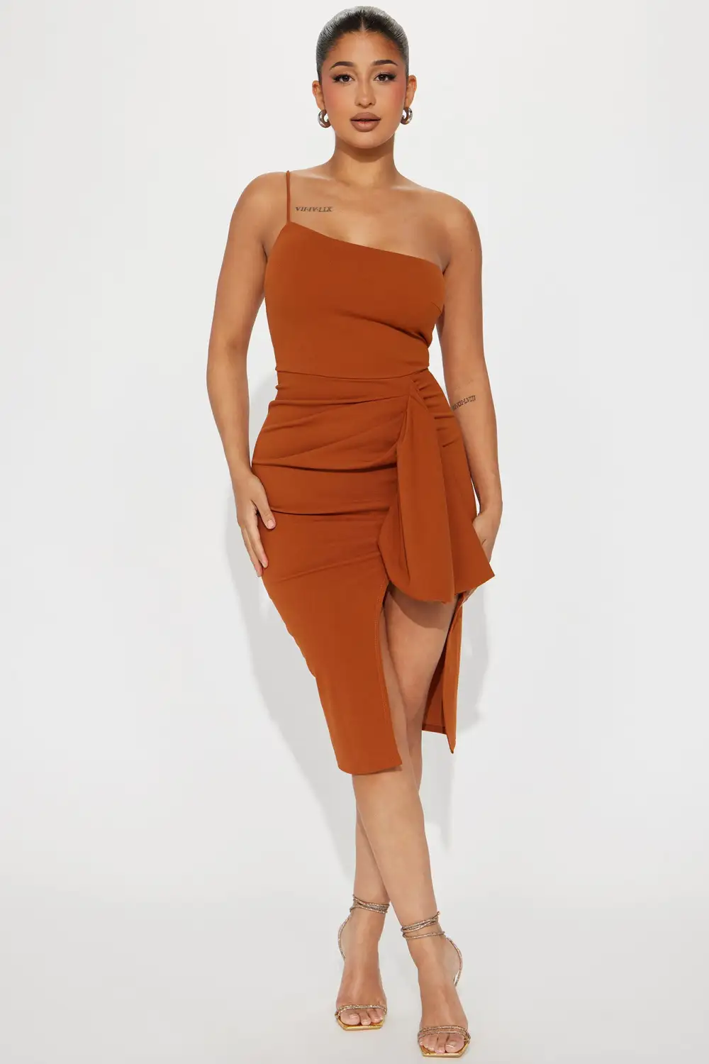 Natalia Midi Dress - Cognac