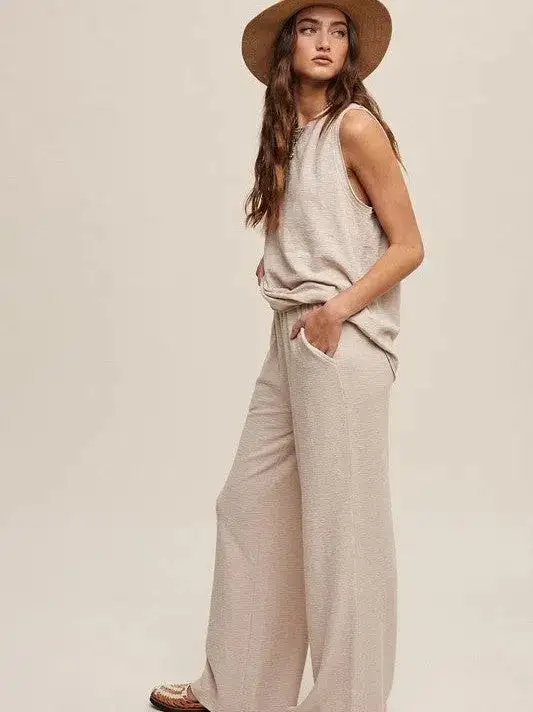 Living Softly, Dreaming Big Soft Knit Tank and Sweat Pant Set