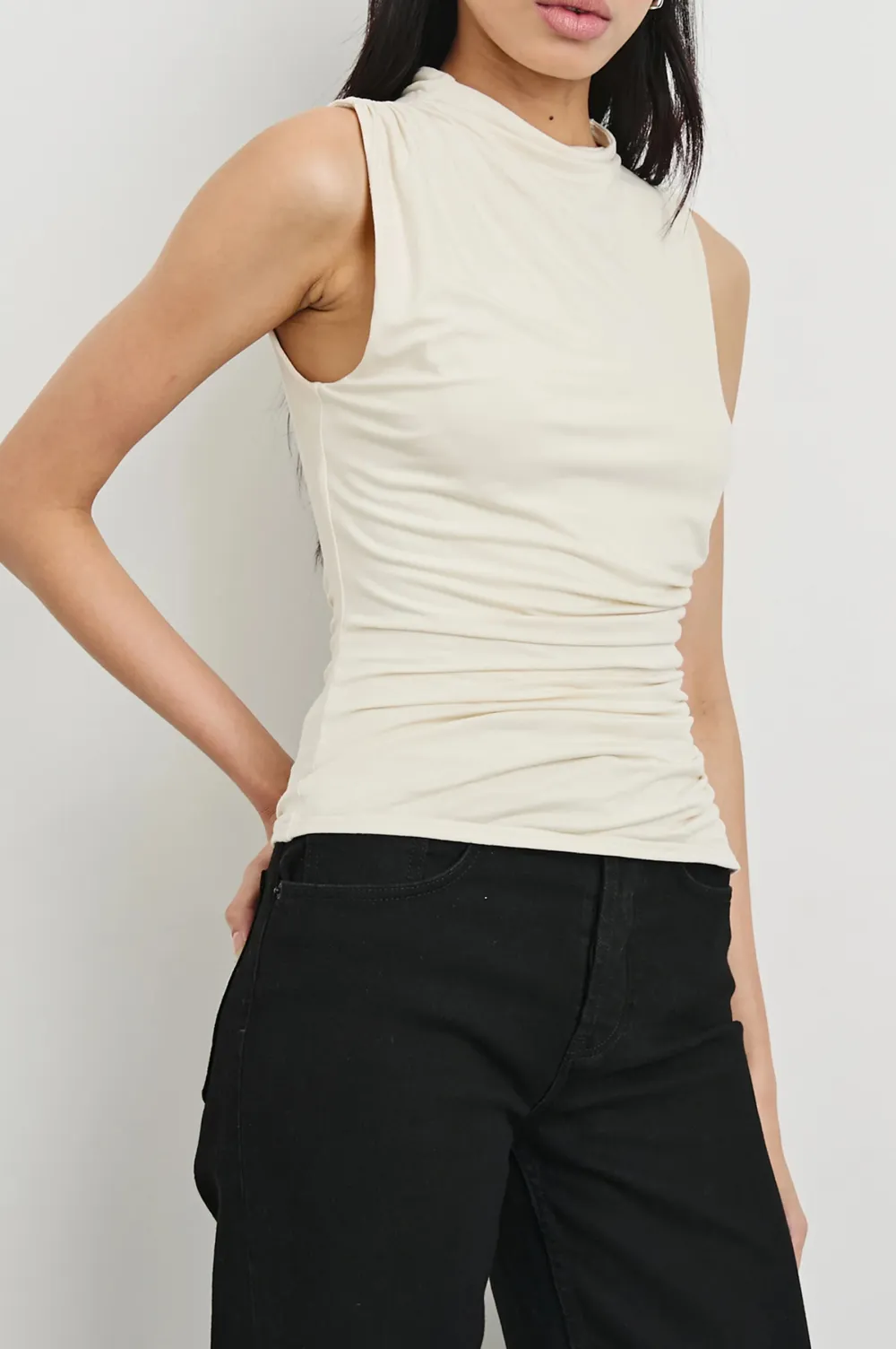 Ruffled Waist-Hugging Women's Blouse
