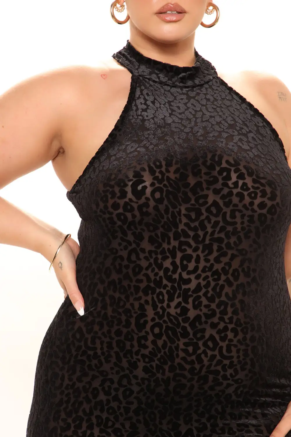 Feline Babe Velvet Leopard Mini Dress - Black