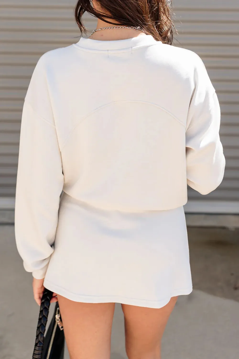 Dropped Shoulder Cropped Sweatshirt
