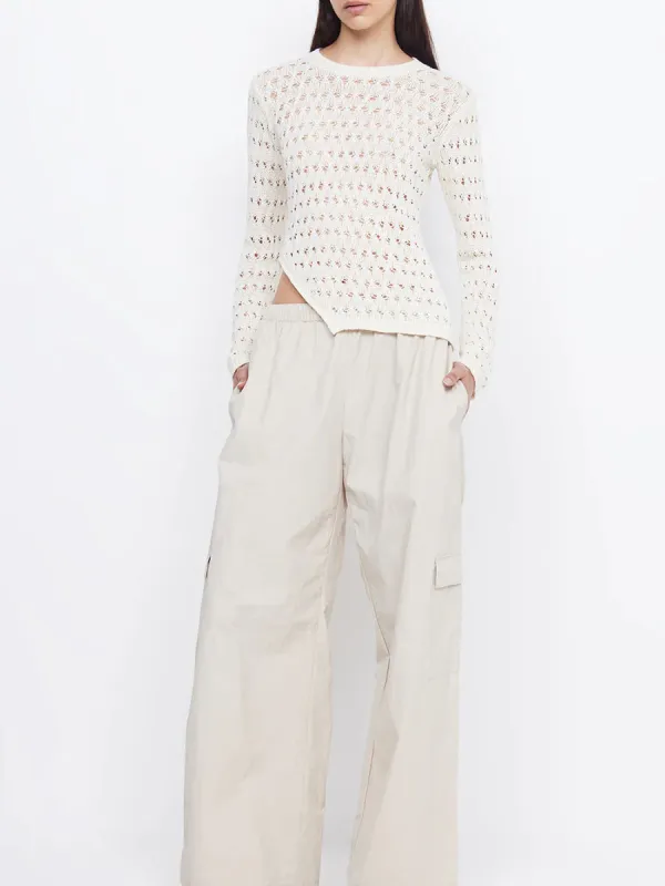Long Sleeve Asymmetrical Knit Top