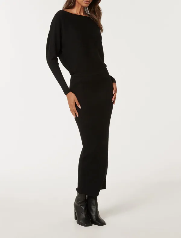 Off-Shoulder Midi Dress