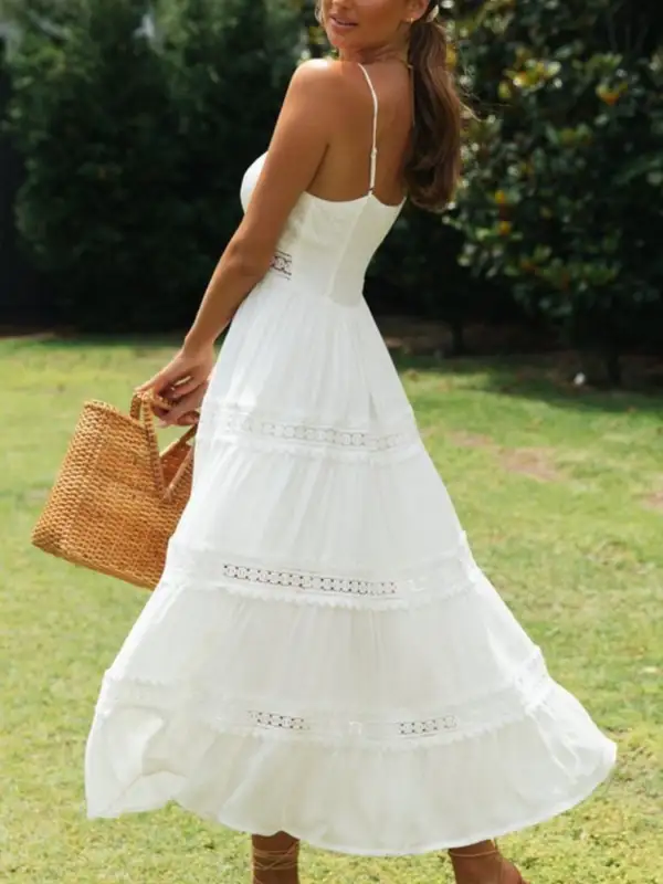 Lace Tiered Midi Dress
