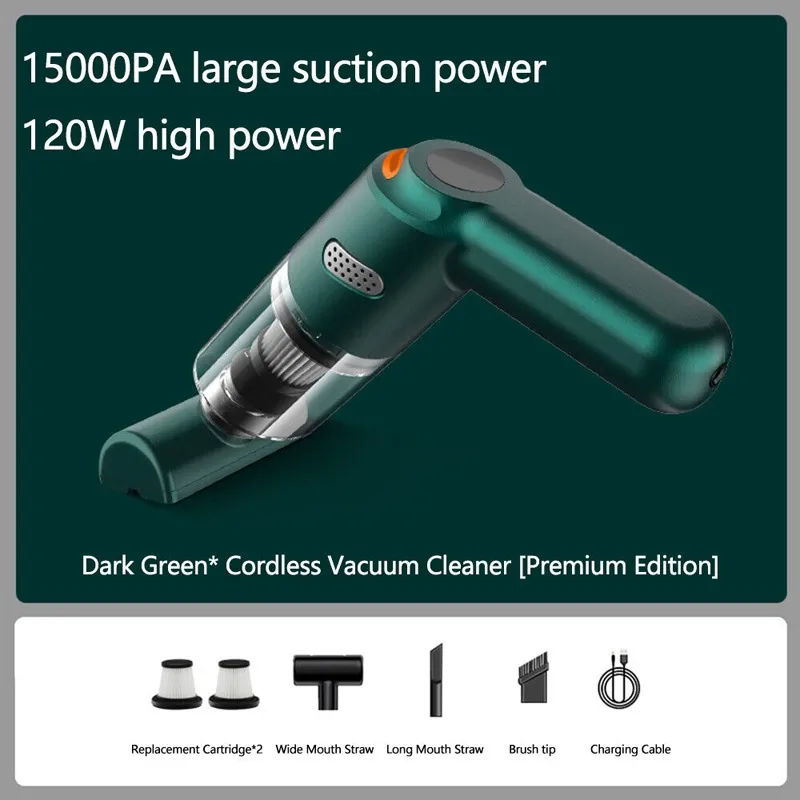 Cordless car vacuum cleaner -10000Pa suction, lightweight, long battery life!