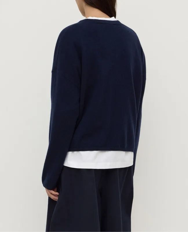 Ink Cashmere Boxy Knit Sweater