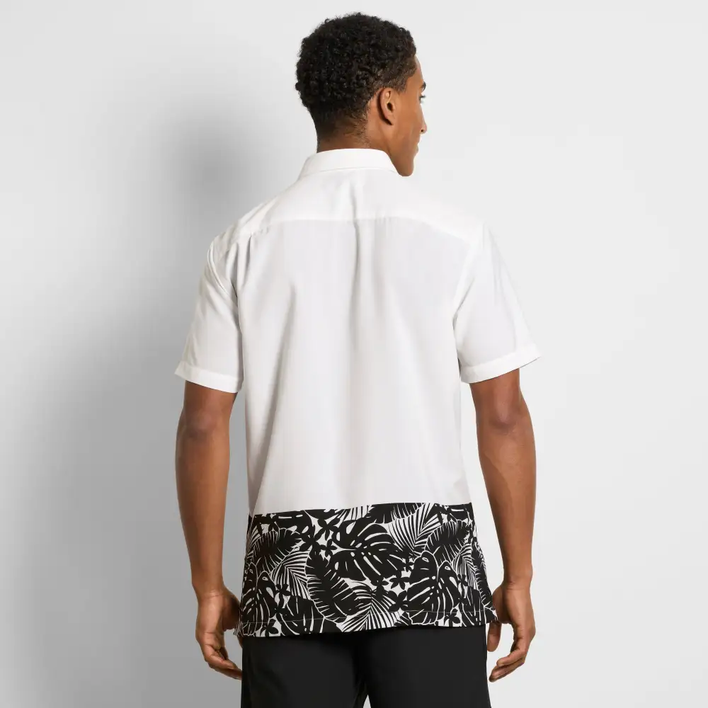 Placed Print Short Sleeve Camp Shirt