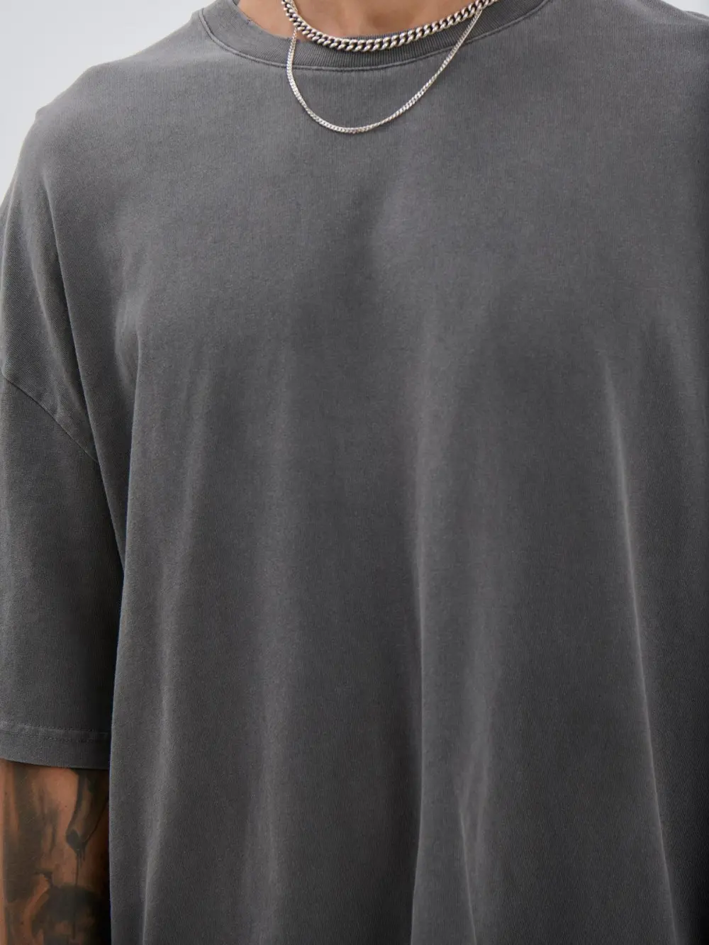 Simple Casual And Daily Silver Grey Tee