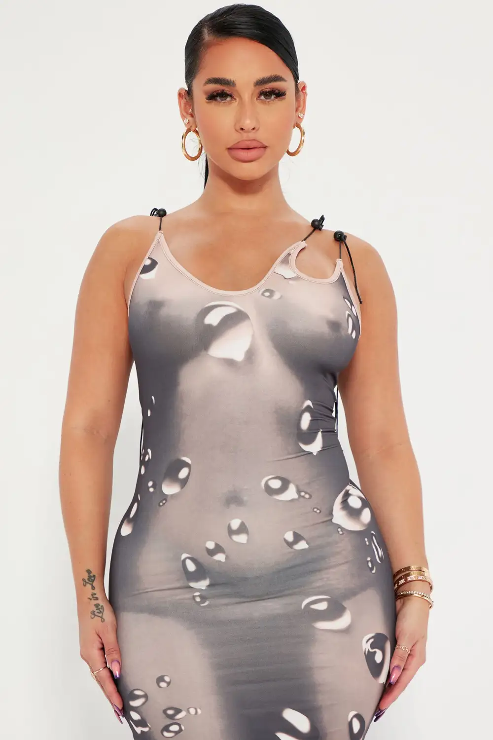 Drip Drip Body Maxi Dress - Black/Brown