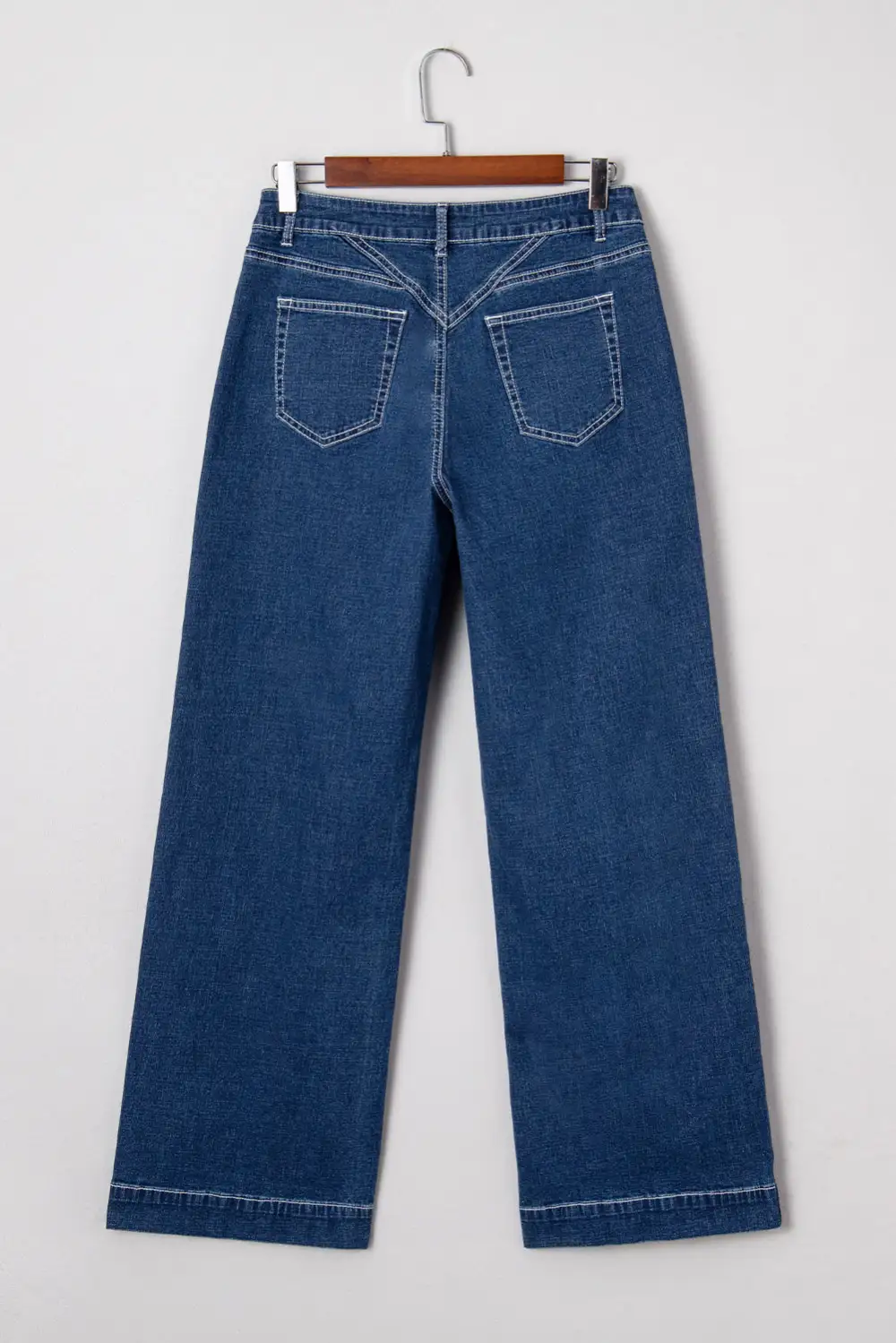 Loose Cuffed Stitched Waist Detail Jeans