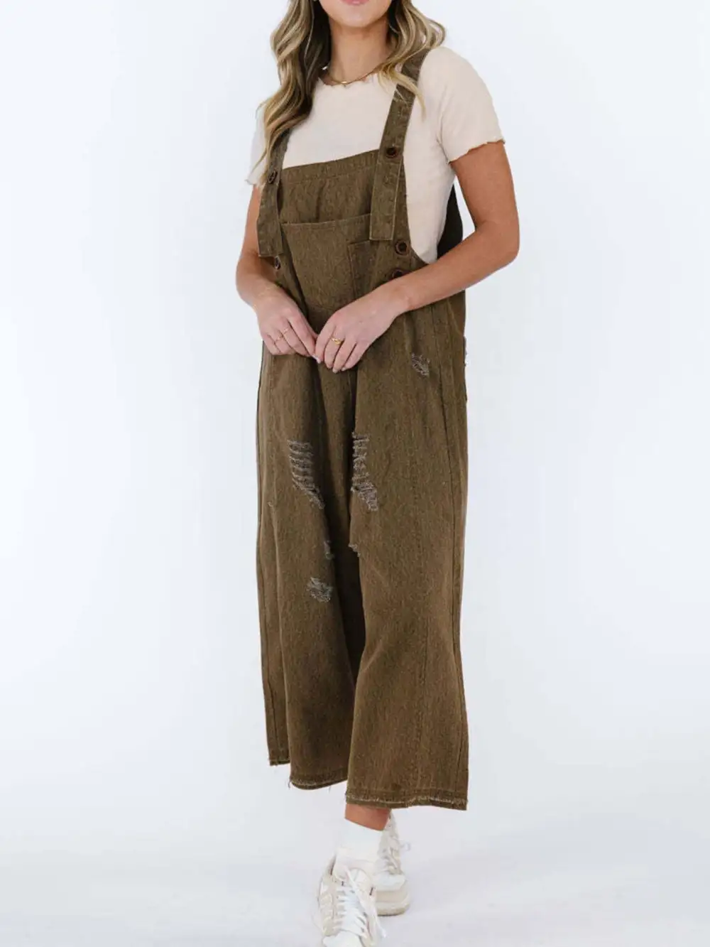 Casual Denim Wide Leg Overalls