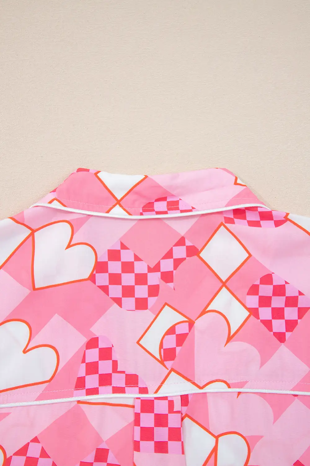 Heart Print Smooth Finish Short Pajama Set
