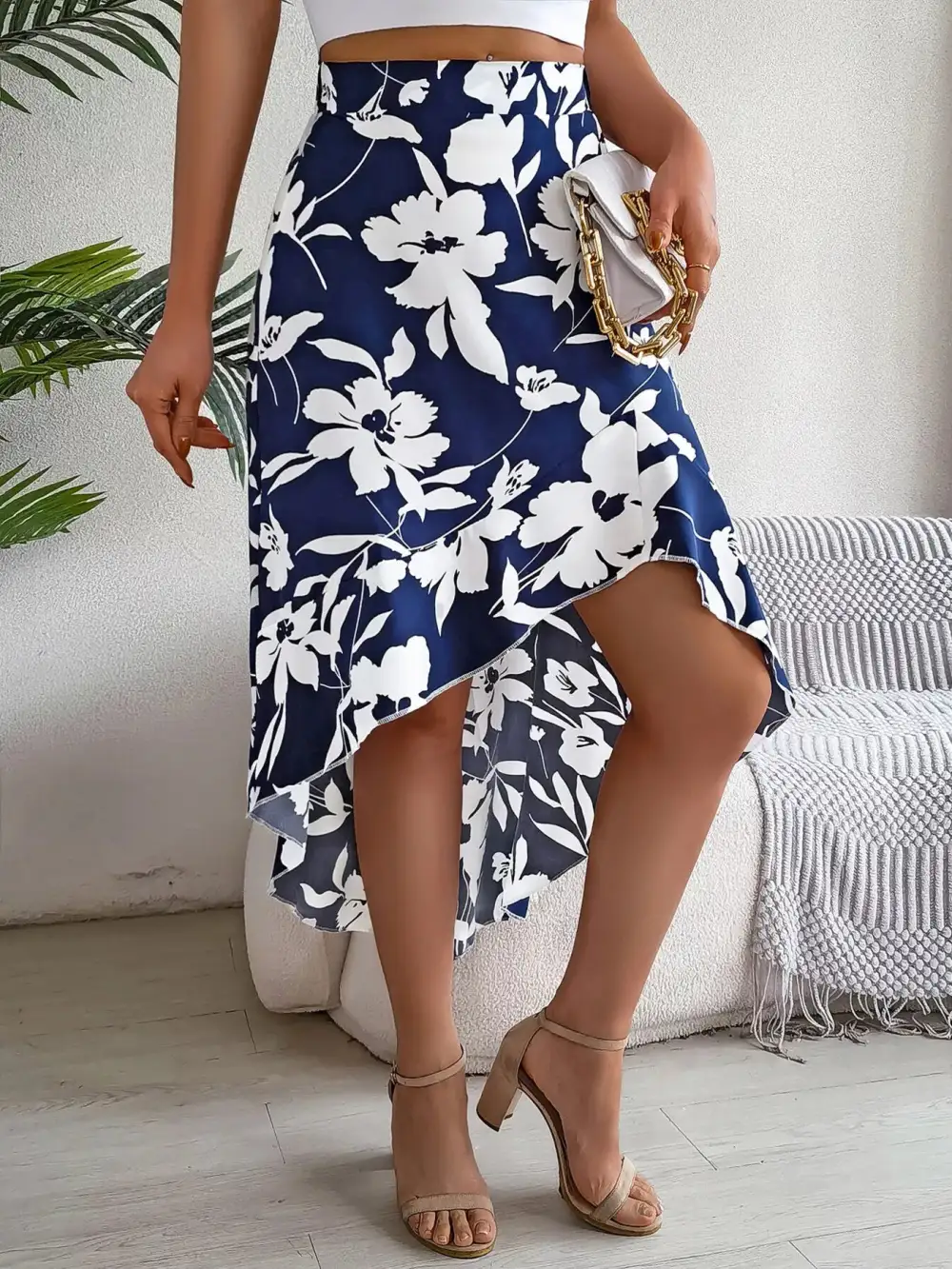Ruffle Floral Skirt