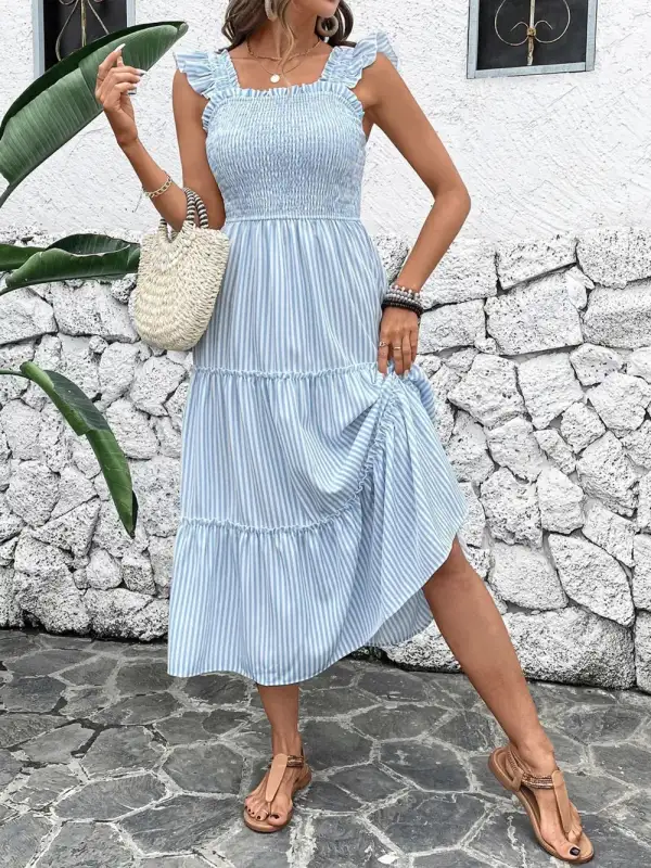 Relaxed Soft Smocked Midi Dress