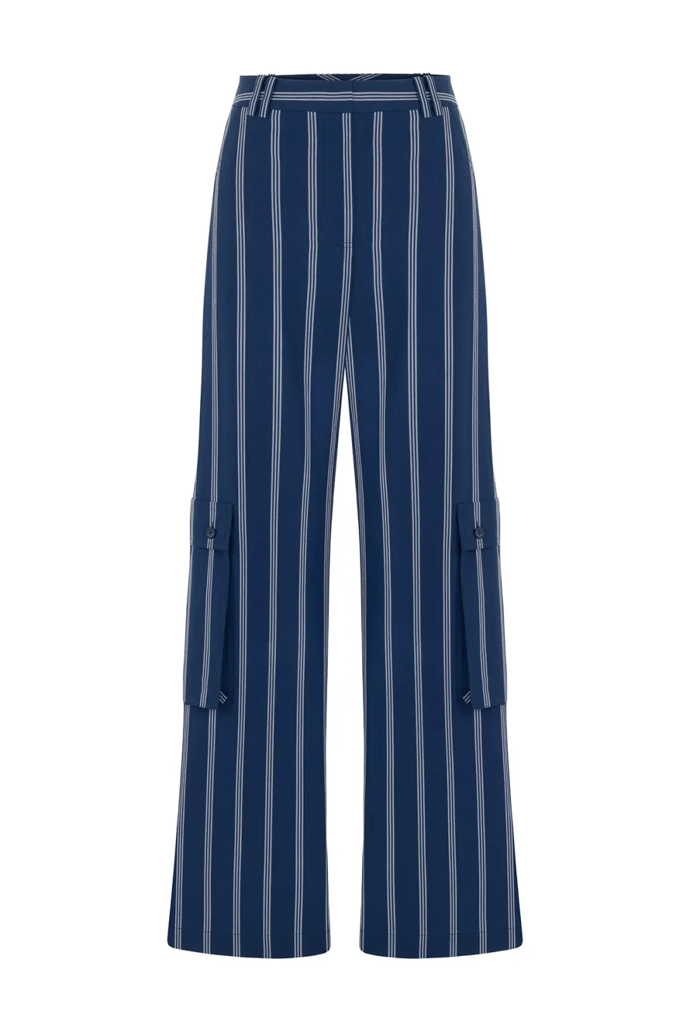 Palazzo Pants-Blue Striped