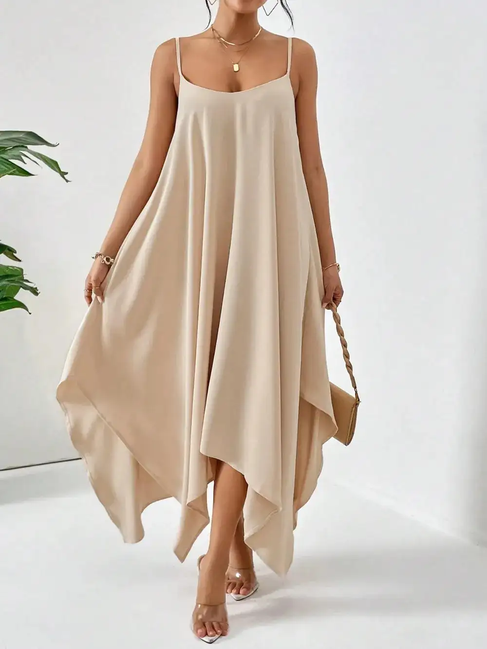 Scoop Neck Cami Midi Dress