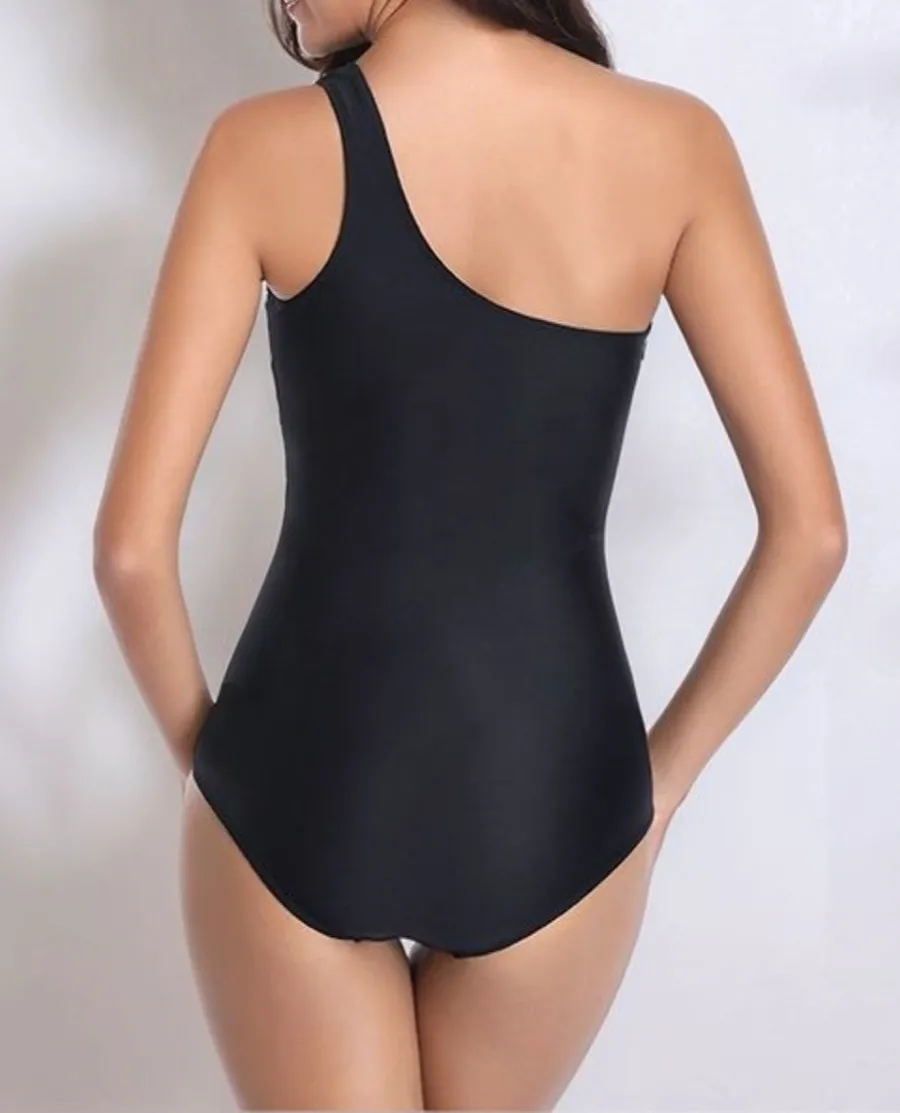 Shoulder Polka One Piece Swimsuit