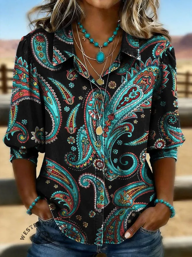 Women's Casual Retro Cotton Linen Shirt