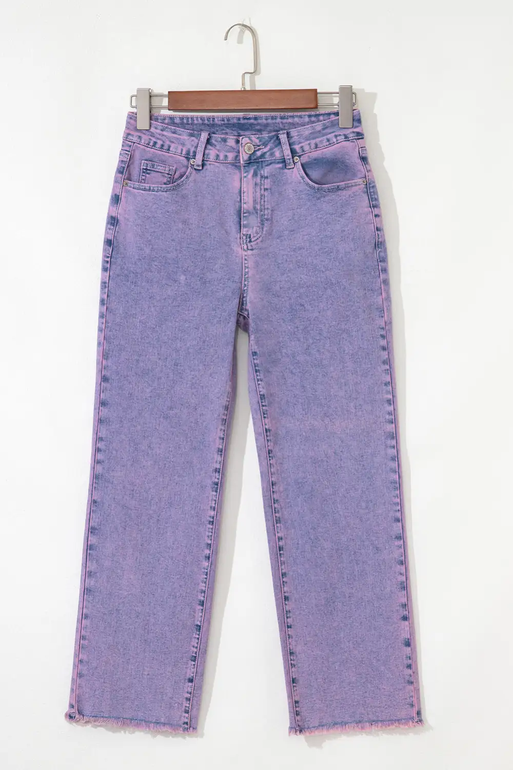 Petal Vintage Wash Frayed Hem Ankle Length Jeans