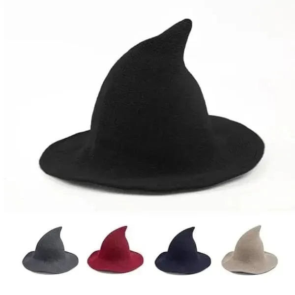 Women's Comfortable Knit Pointed Hat - Large Brim Halloween Party Props(22.04