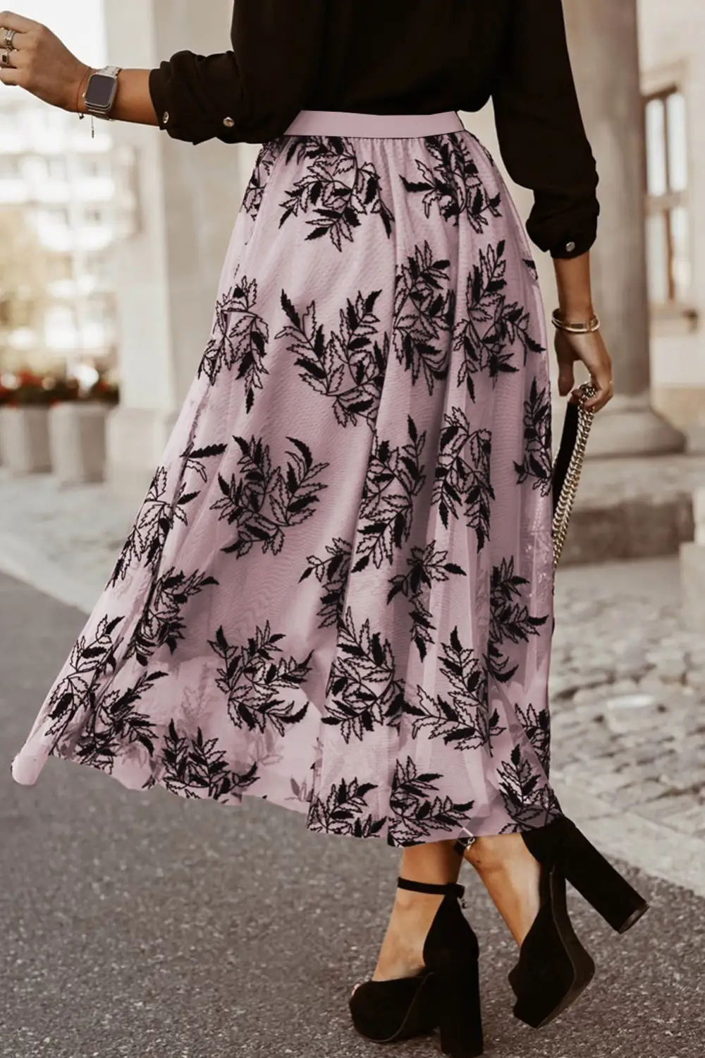 Chic Maxi Floral High Waist Skirt