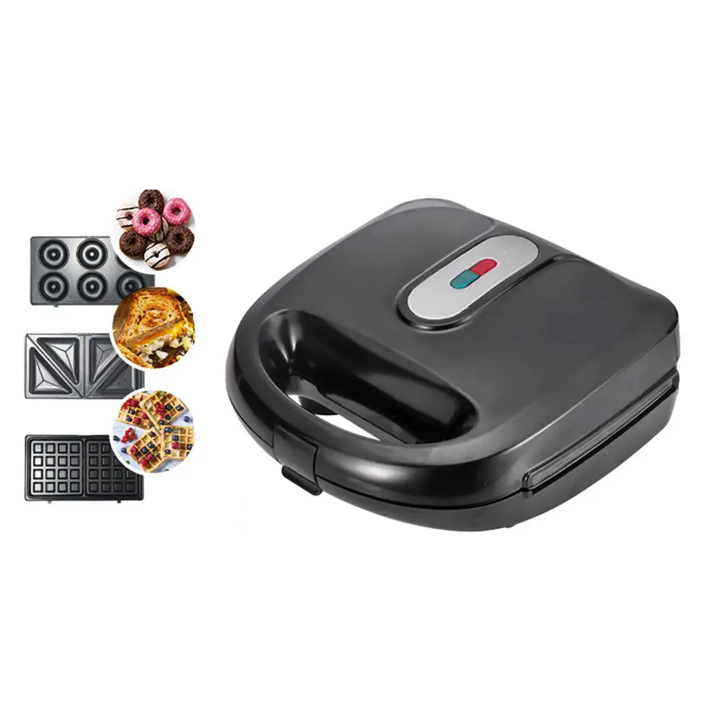 (Store Closing Sale) 6-in-1 Waffle Maker EU Plug Sandwich Maker Grill Breakfast Maker Doughnut Cake Maker Compact Kitchen Dining Kitchen Accessories