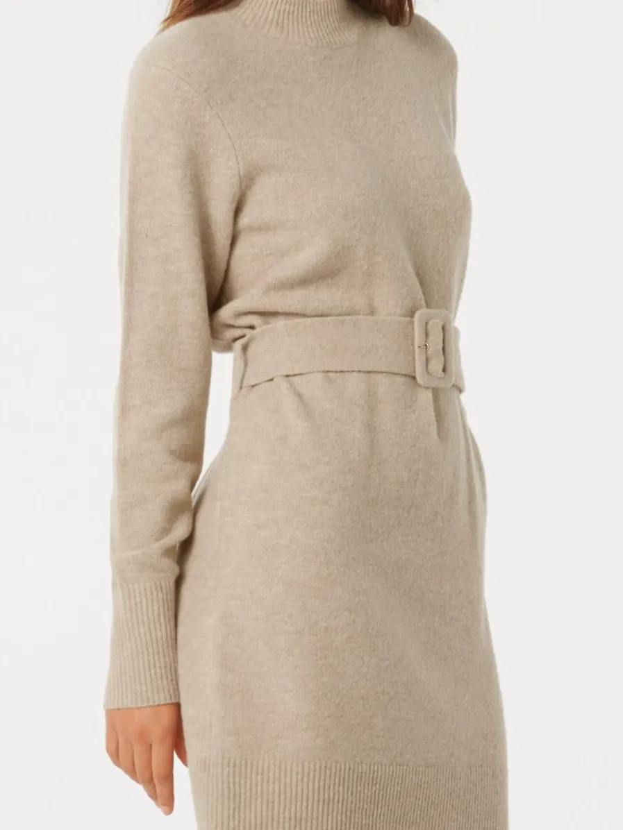 Belted Mini Knit Dress