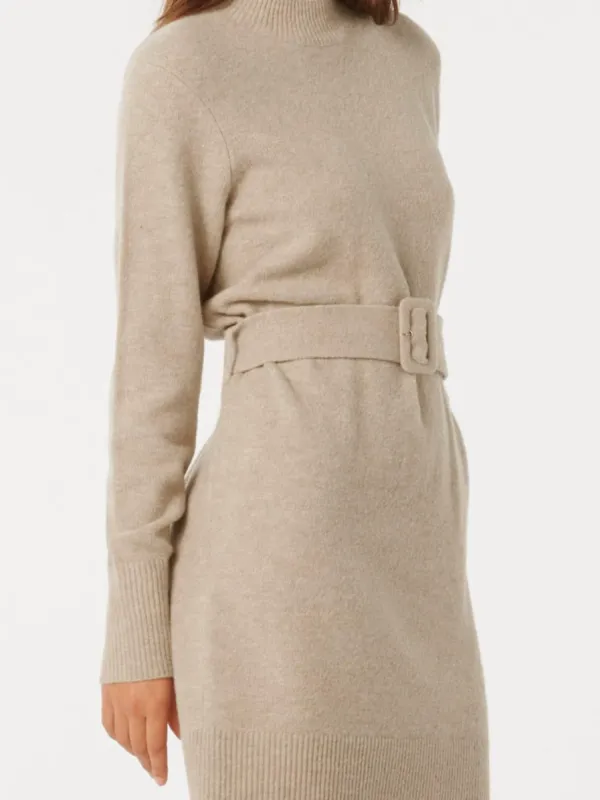 Belted Mini Knit Dress