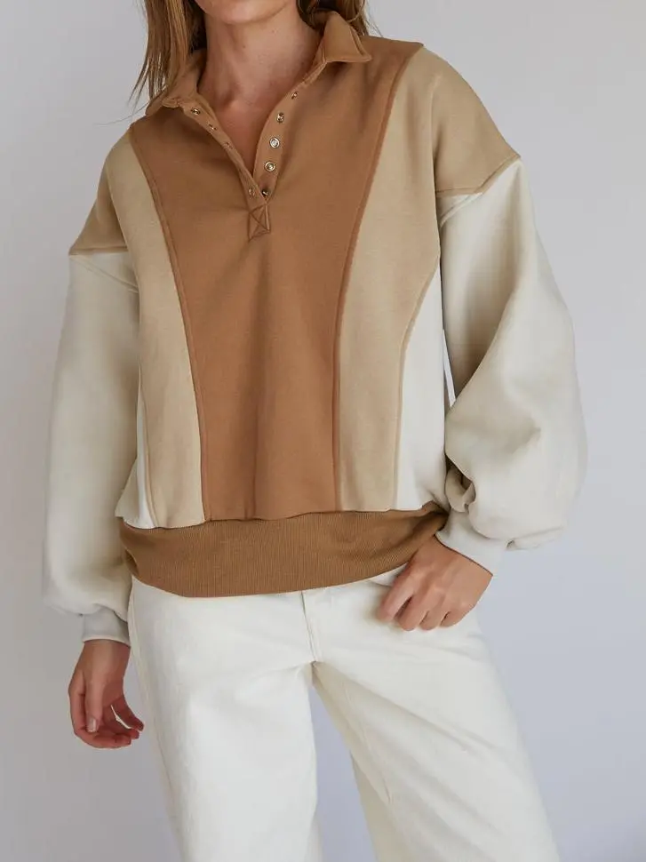 Quarter Button Pullover Sweatshirt