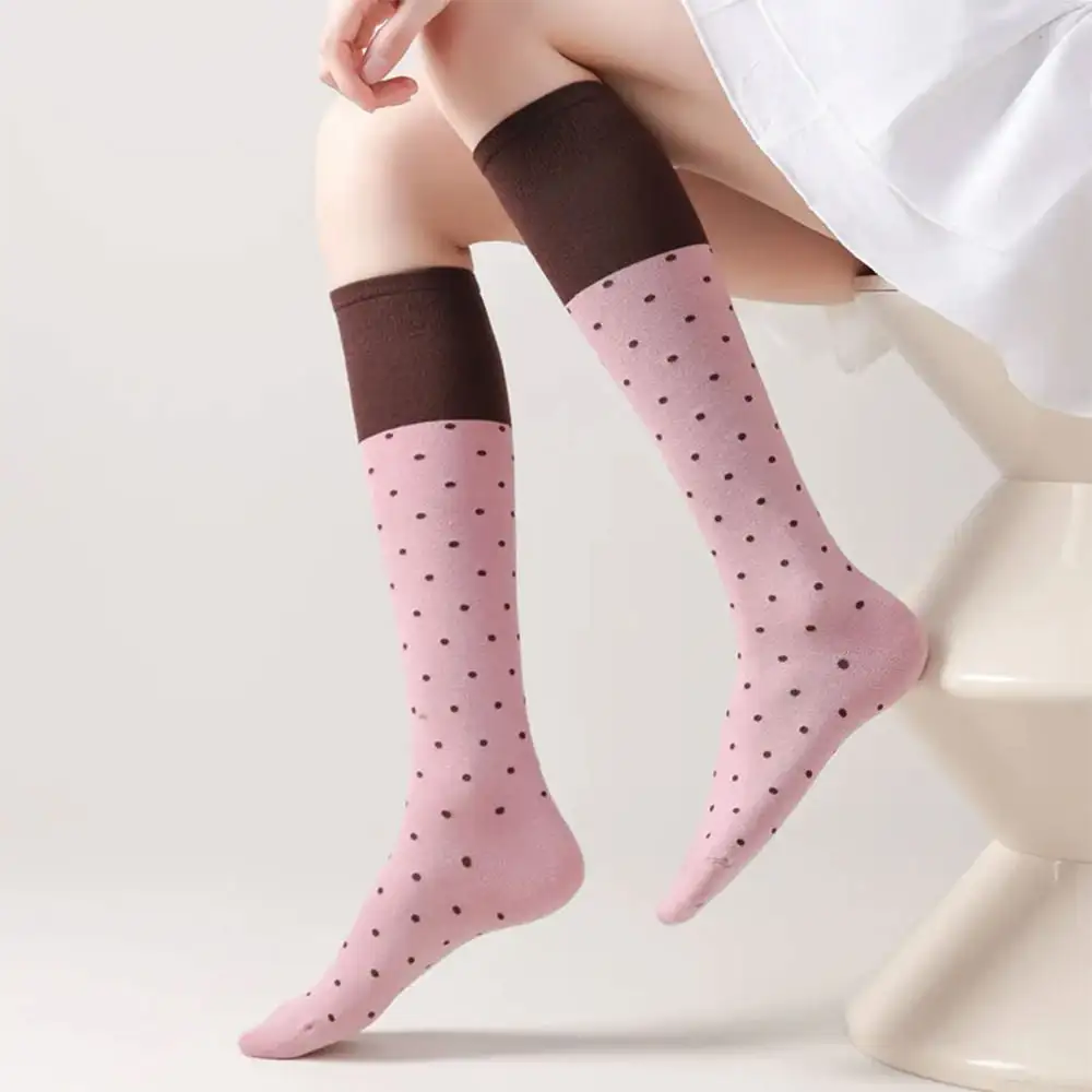 Preppy Polka Dot Knee High Socks
