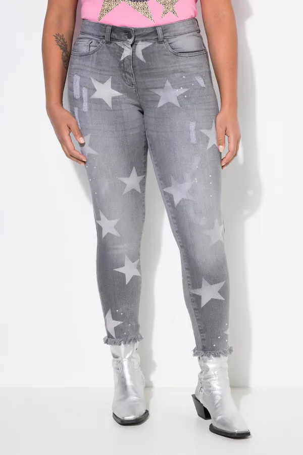 Contrast Elastic Jeans