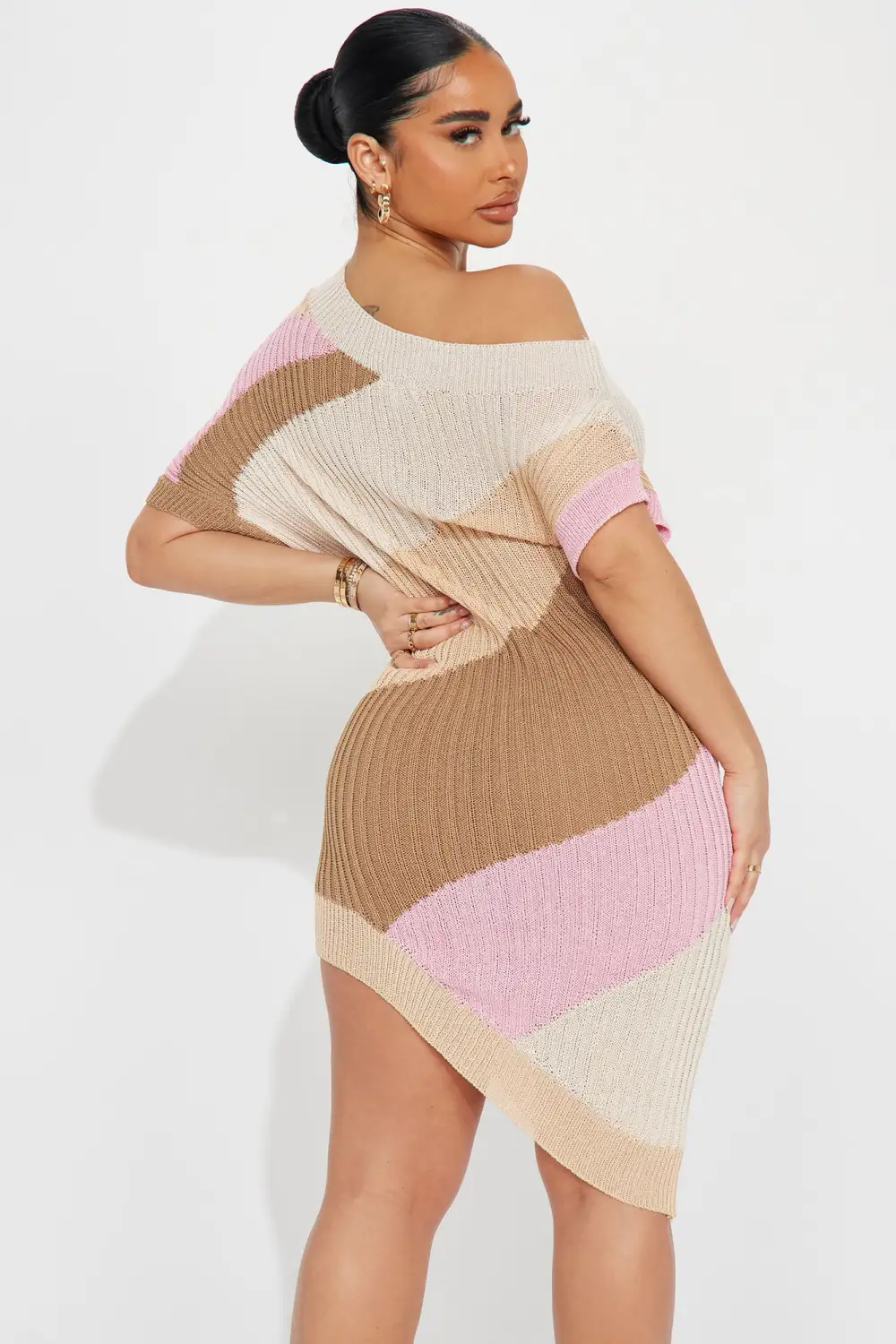 Neapolitan Sweater Midi Dress - Multi Color