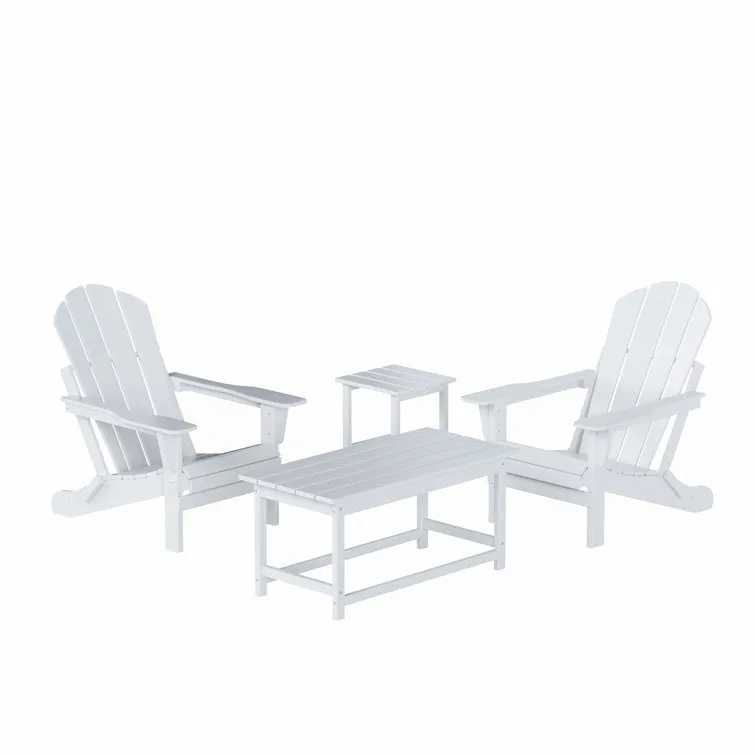 Kirkham Plastic Folding Adirondack Chair with Table