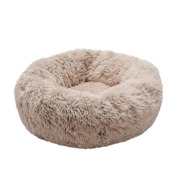 Calming Cuddler Long Fur Donut Bed