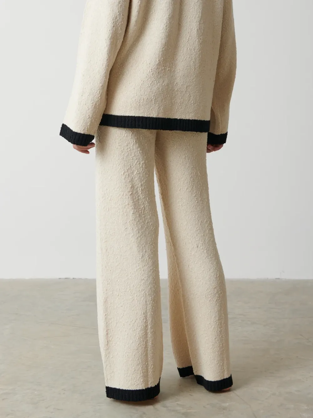 Contrast Textured Knit Trousers