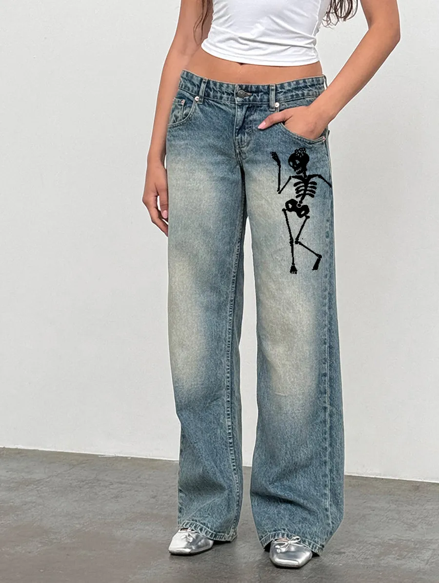 Dirty Blue Low Rise Parallel Jeans