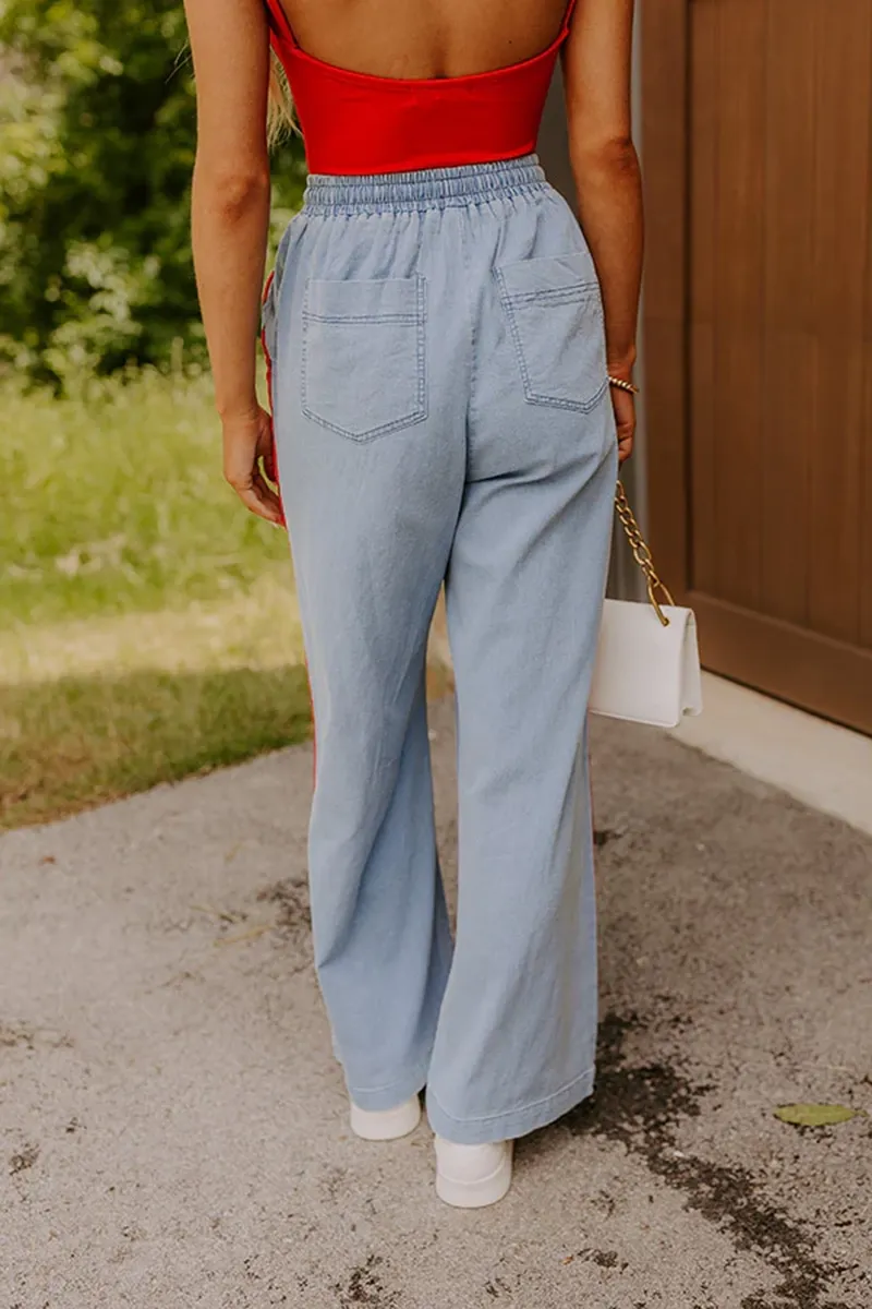 Playful Casual Anti-Wrinkle Elastic Waist Trousers