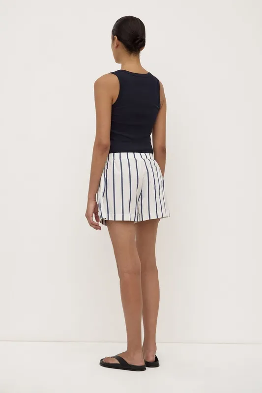 True Navy Ribbed Scoop-Neck Tank