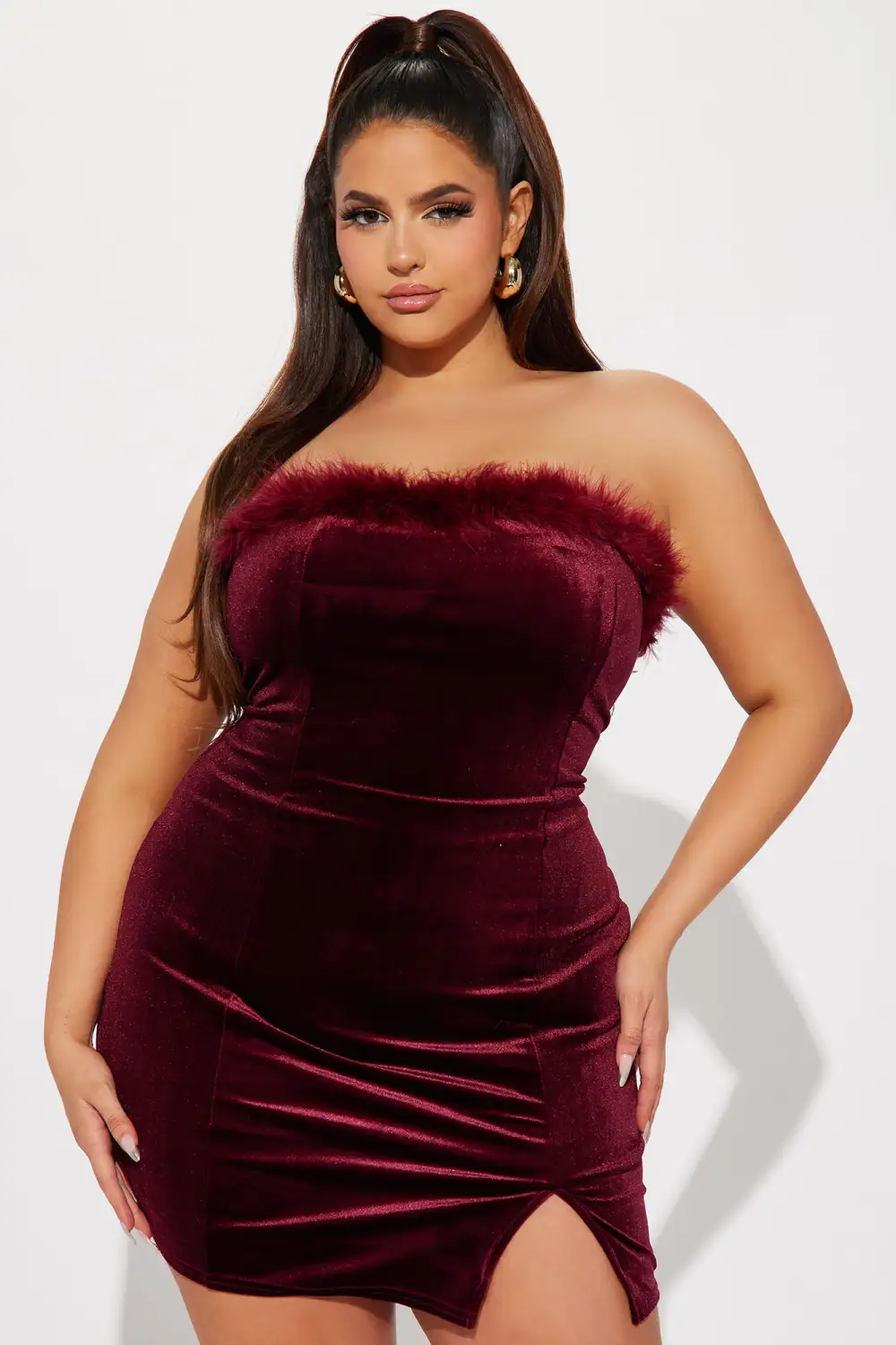 Morgan Velvet Mini Dress - Plum