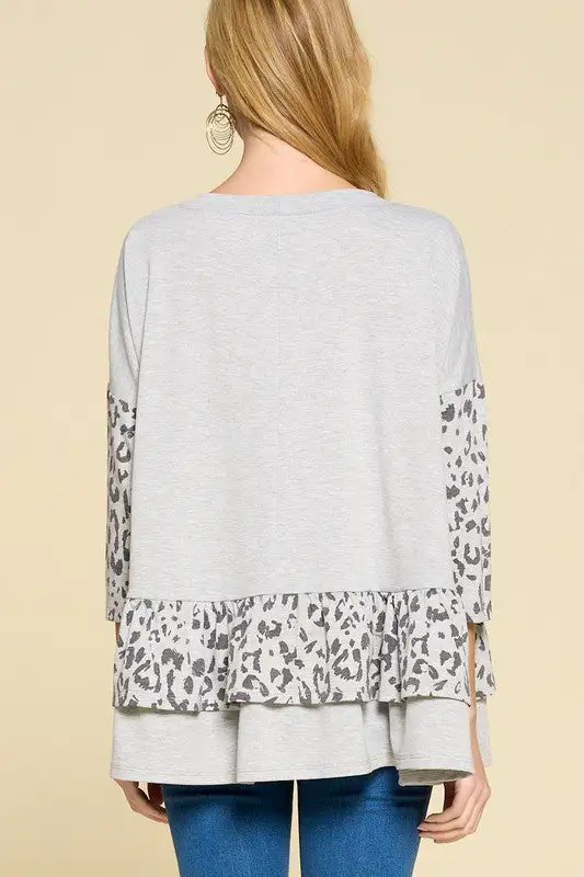 Allure Animal Print Ruffle Top | URBAN ECHO SHOP