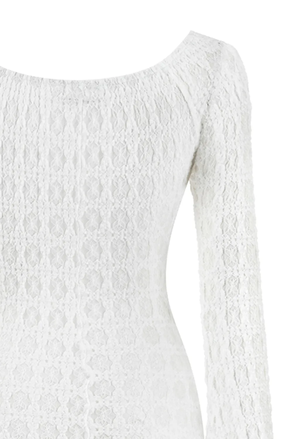 Long Sleeve Maxi Dress-White