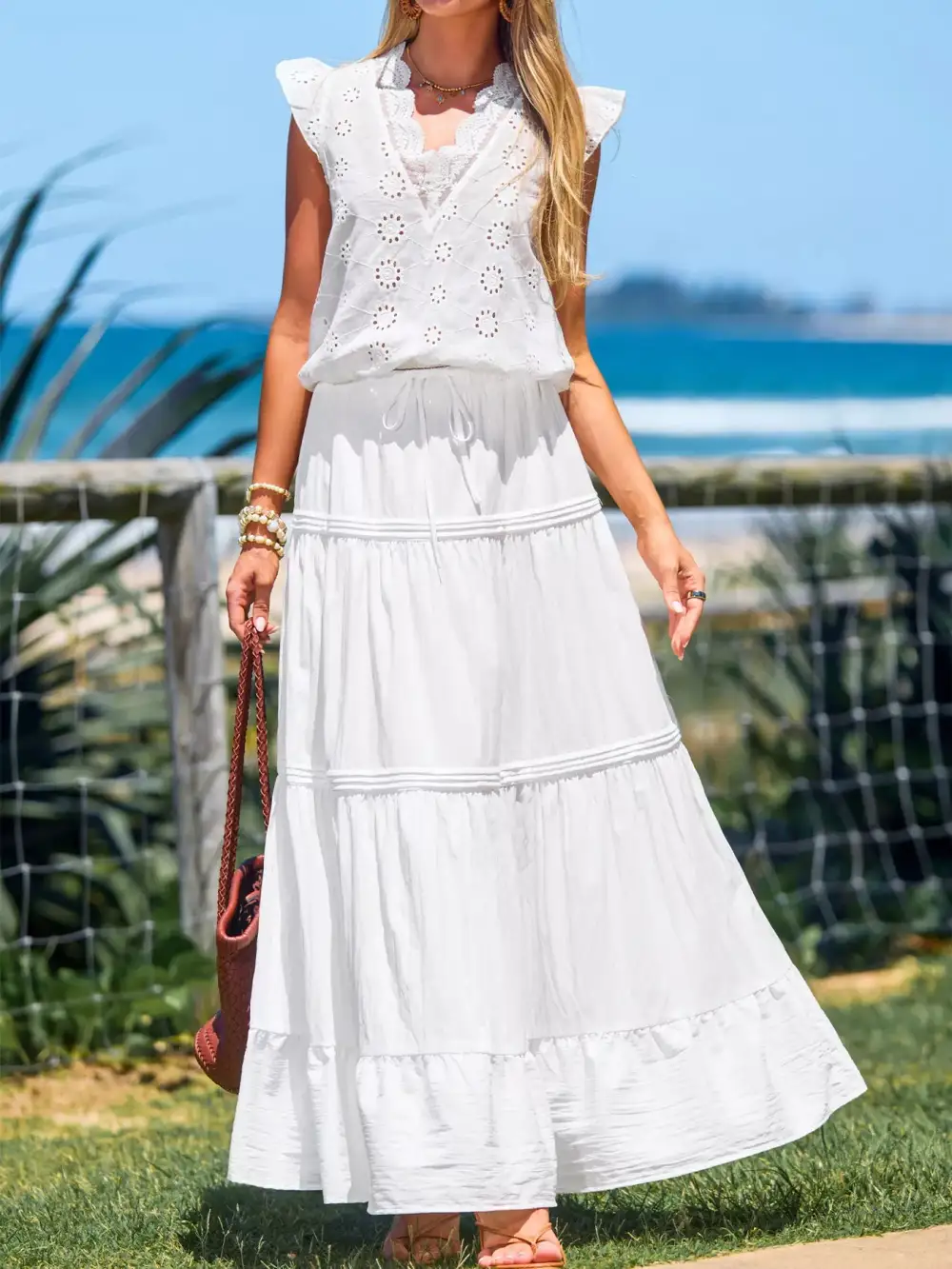 Easygoing Tiered Flowy Maxi Skirt