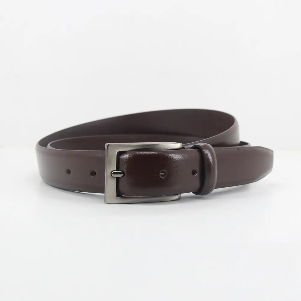Refined Metal Buckle Leather Belt