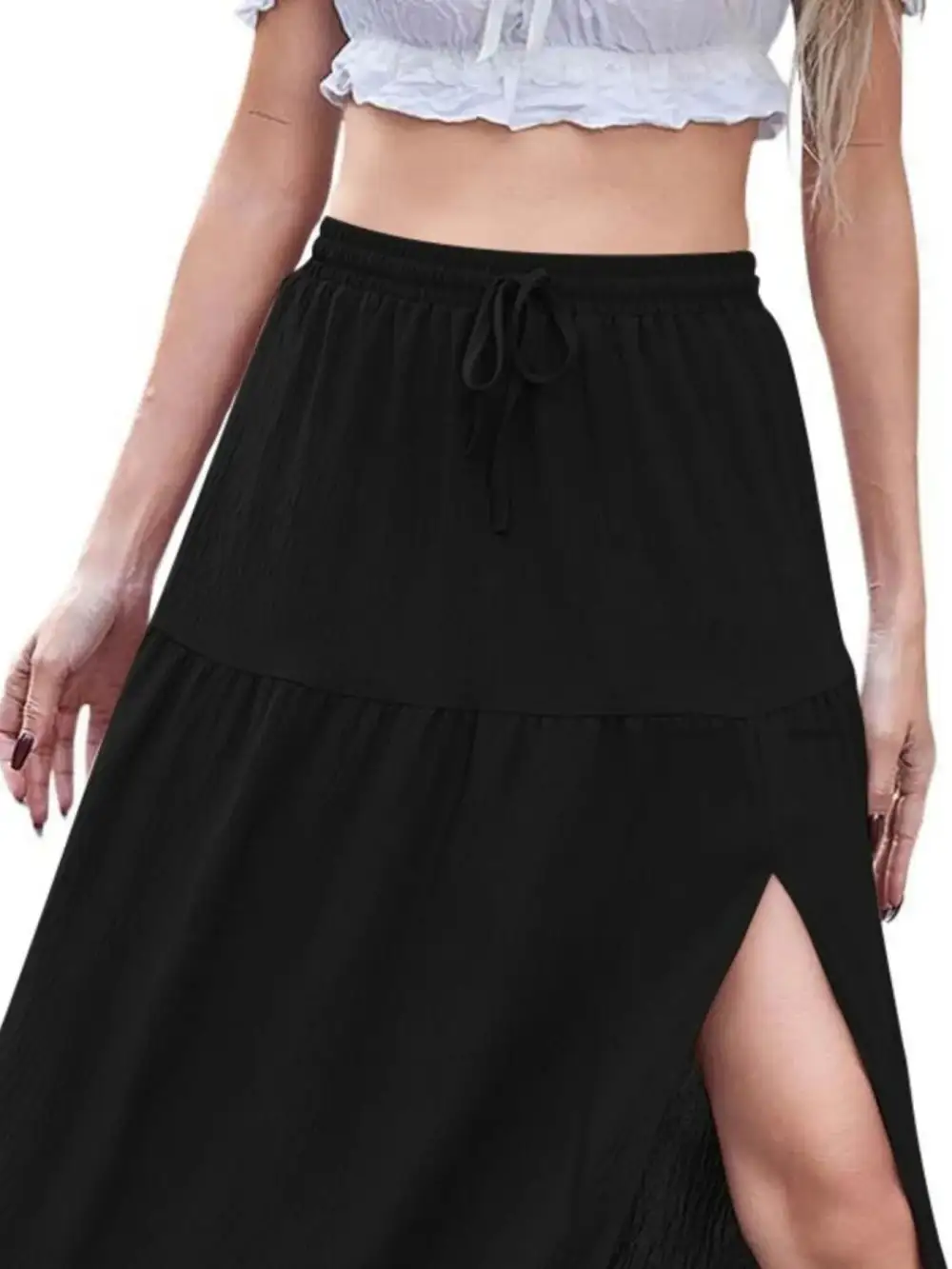 Ruffle Trim Full Skirt