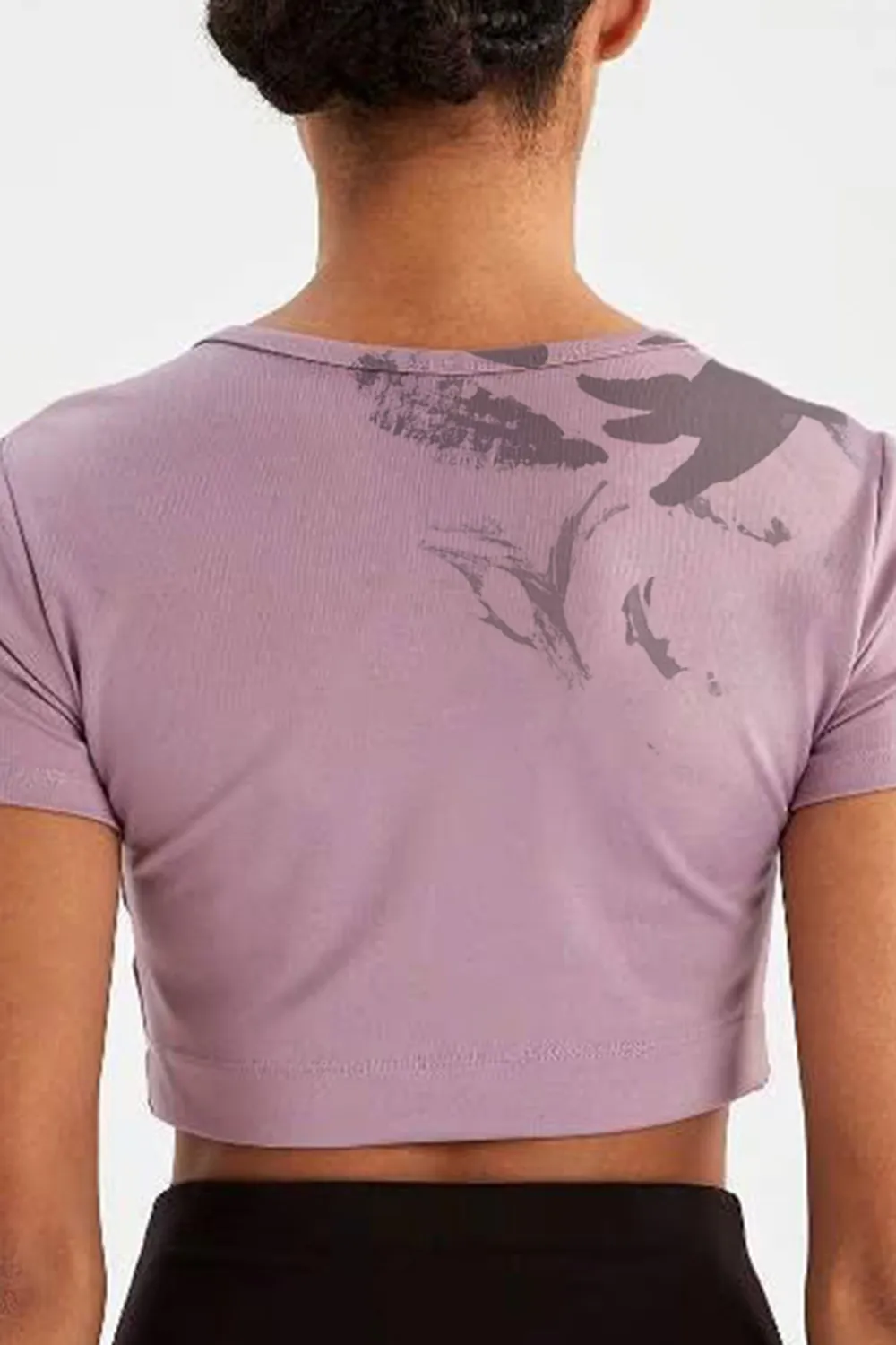 Crew Neck Short Sleeve Crop T-Shirt