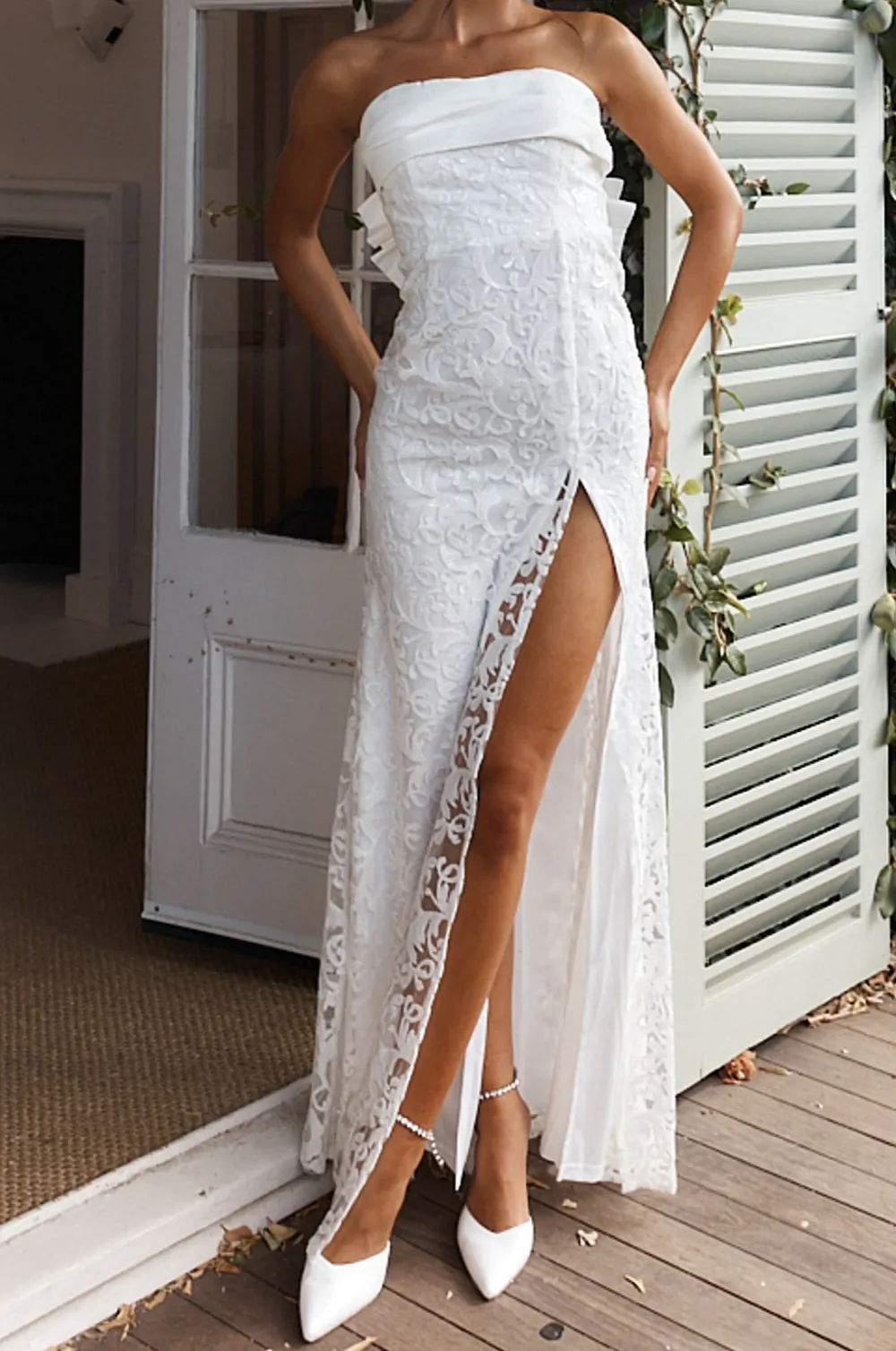 Modern Strapless Maxi Dress