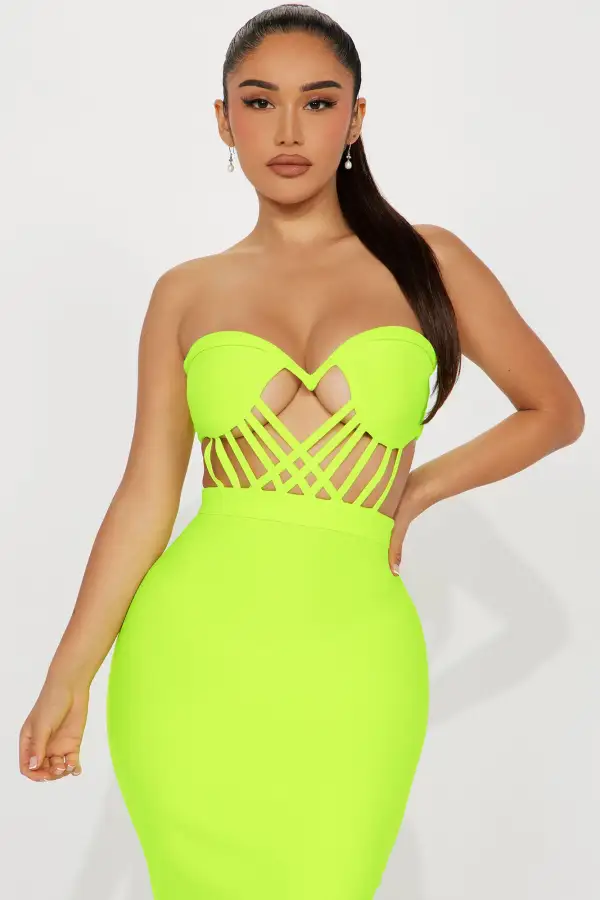Gianna Bandage Midi Dress - Lime