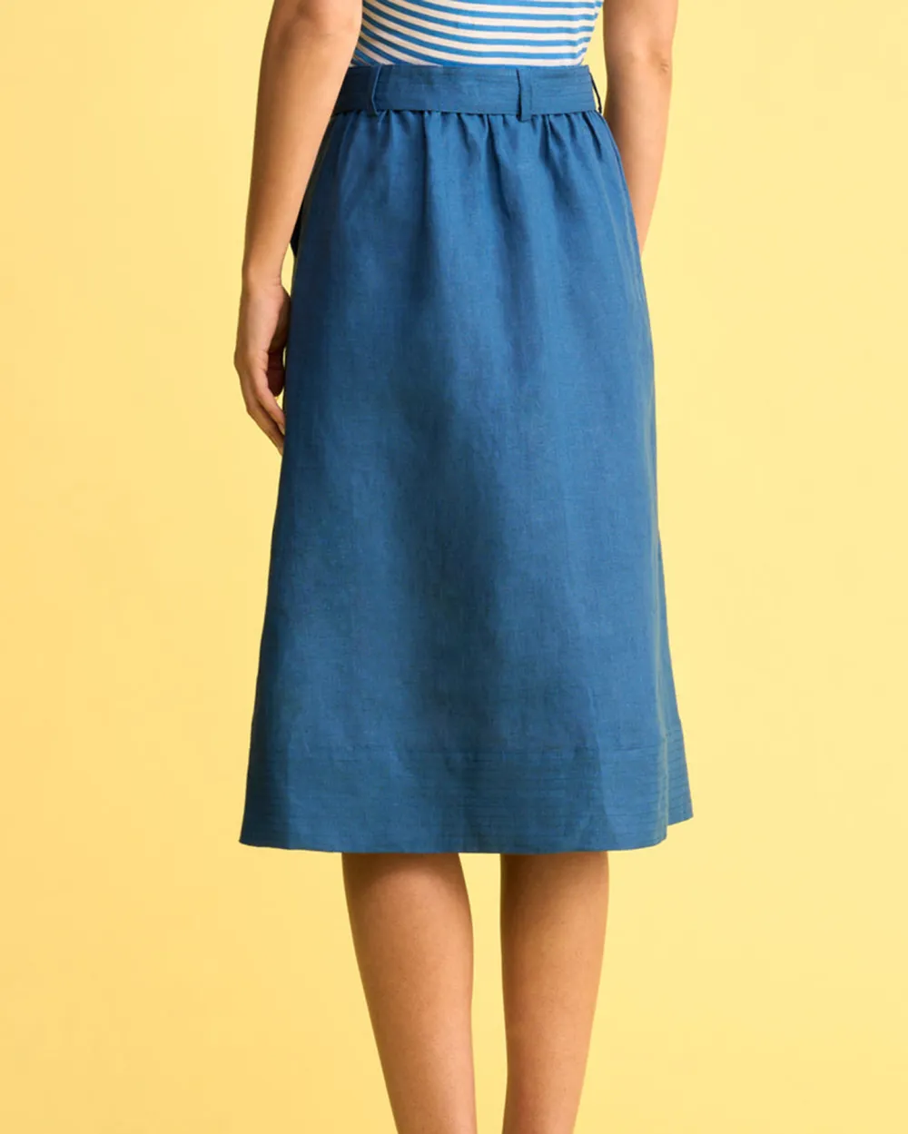 Belted Linen Skirt