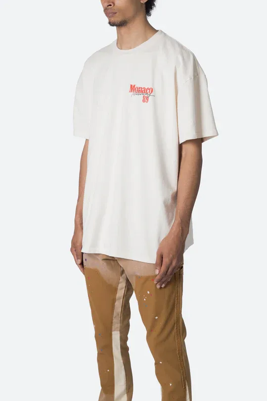 WHITE VINTAGE STYLE MONACO T-SHIRT